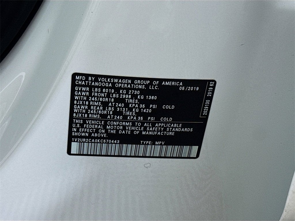 2019 Volkswagen Atlas 3.6L V6 SE w/Technology